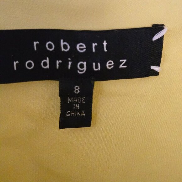 Robert Rodriguez Chartreuse/Yellow Unique Draped Tie Front Top Size 8 - Picture 6 of 7